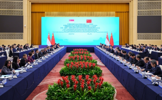 丁薛祥会见新加坡副总理颜金勇并共同主持中...